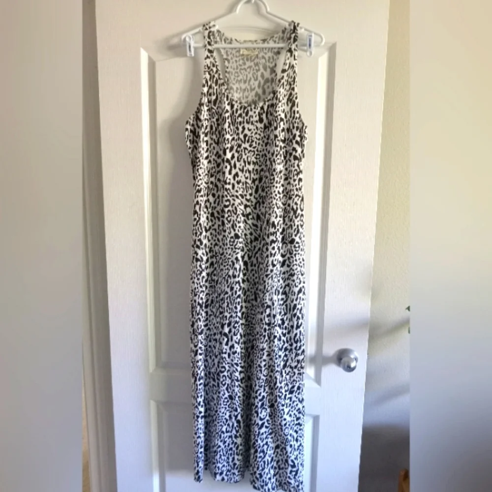 Ralph Lauren Denim & Supply Black and White Leopard Maxi Tank dress Sz XL - Picture 2 of 9
